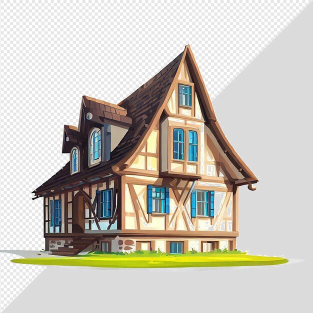 Hyperrealistische vectorillustratie van een huis geïsoleerd op een transparante achtergrond