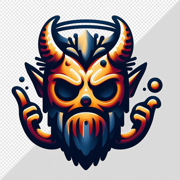 PSD hyperrealistische vectorkunst illustratie duivel krampus emotiocon emoji avatar transparante achtergrond