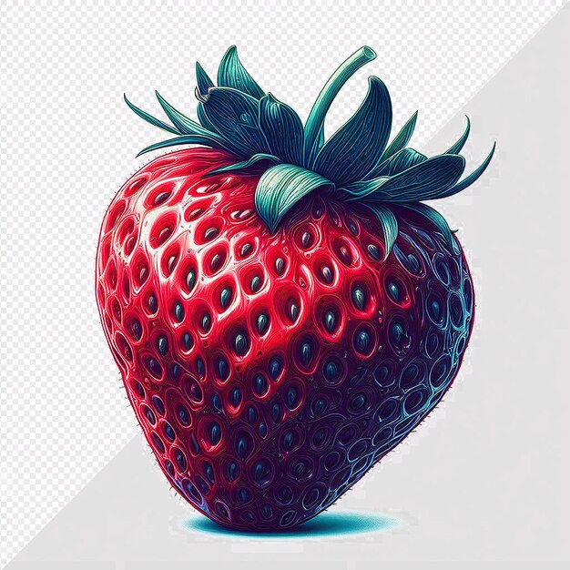 PSD hyperrealistische vectorkunst illustratie fruitige aardbeien bessen geïsoleerde transparante achtergrond