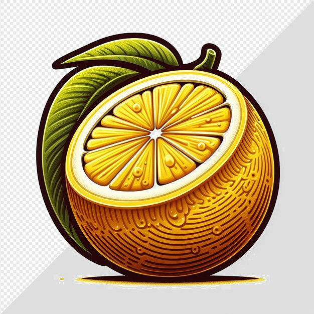 PSD hyperrealistische vectorkunst illustratie fruitige citroen limoen citrus geïsoleerde transparante achtergrond