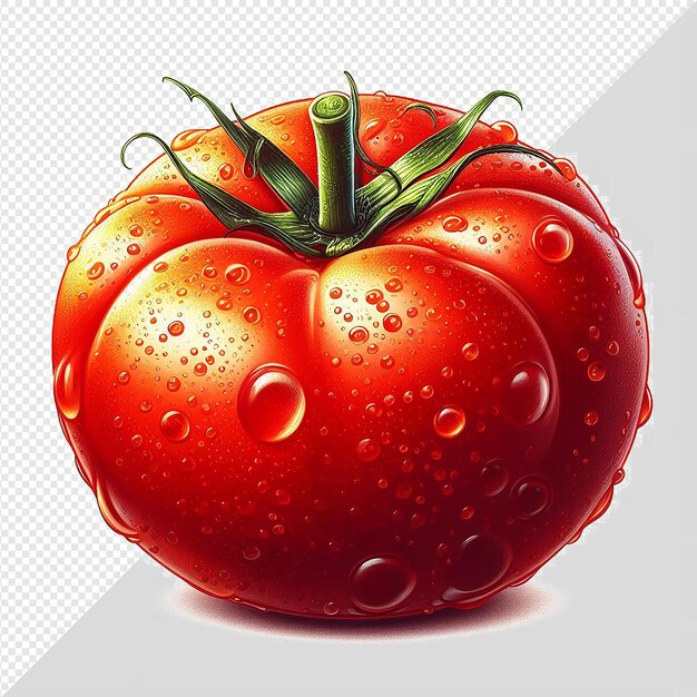 Hyperrealistische vectorkunst illustratie van rode smakelijke groente tomaten geïsoleerde doorzichtige achtergrond