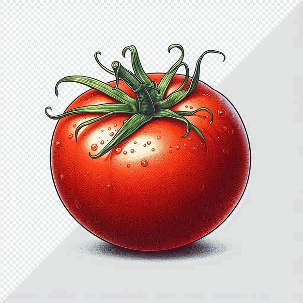 PSD hyperrealistische vectorkunst illustratie van rode smakelijke groente tomaten geïsoleerde doorzichtige achtergrond