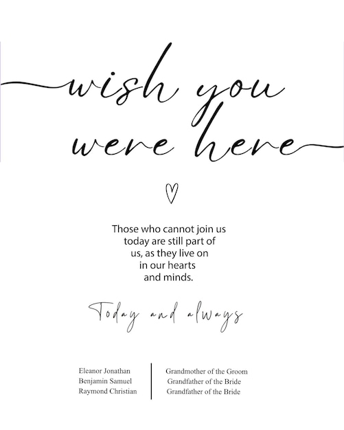 PSD i wish you were here wedding card