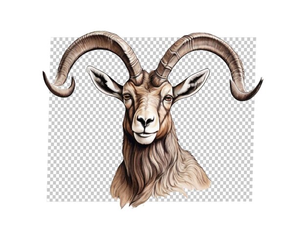 PSD ibex marrone su sfondo bianco