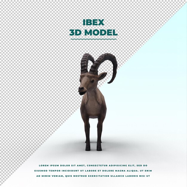 PSD ibex mountain goat