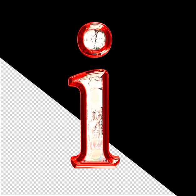 Ice 3d symbol in a red frame letter i