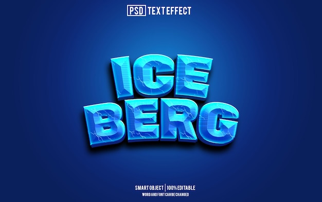 ice berg text effect font editable typography 3d text