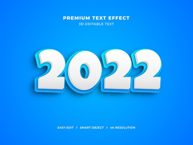 Ice Blue Kreatywny Nowy Rok Edytowalny Efekt Tekstowy