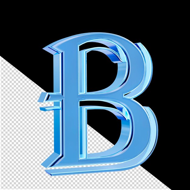 PSD ice blue symbol letter b