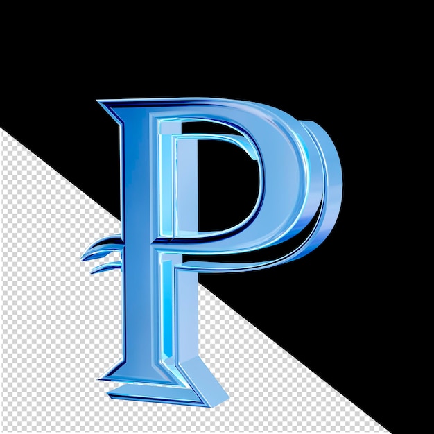 PSD ice blue symbol letter p