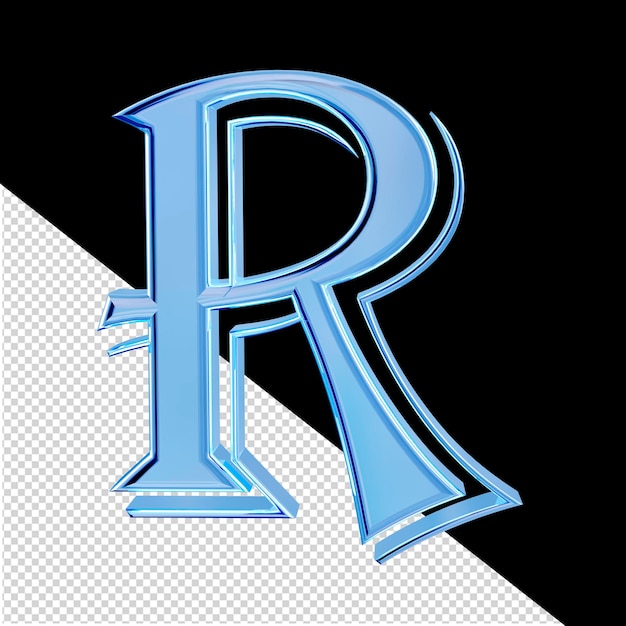 PSD ice blue symbol letter r