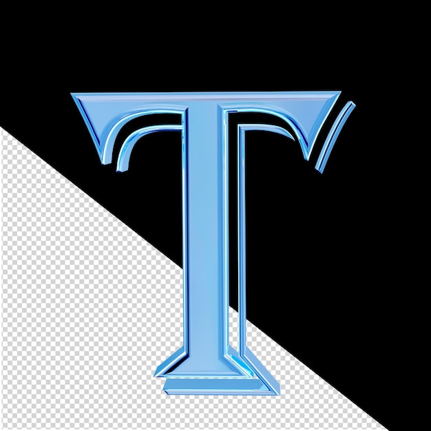 PSD ice blue symbol letter t