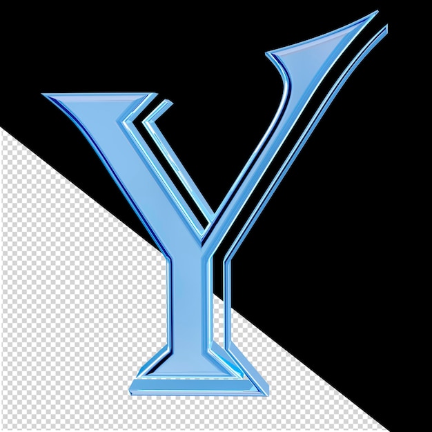 PSD ice blue symbol letter y