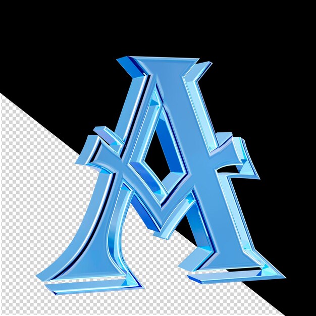 PSD ice blue symbol letter a