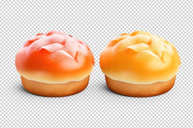 PSD ice buns cut out on transparent