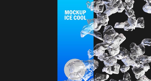 Ice chunks isolated, Ice Cube clipping path, crushed ice pieces