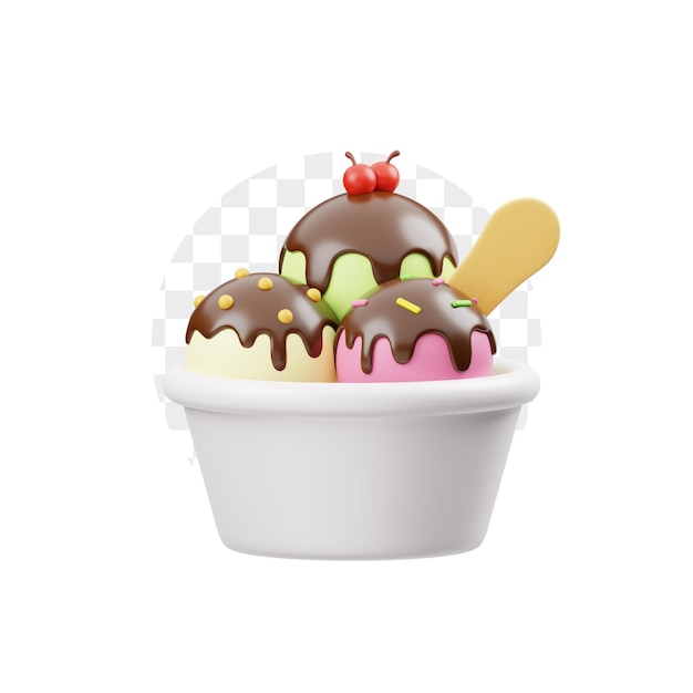 PSD ice cream 3d icon