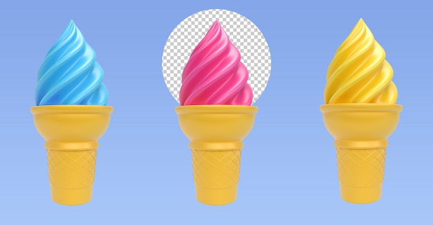 PSD ice cream 3d render illustration