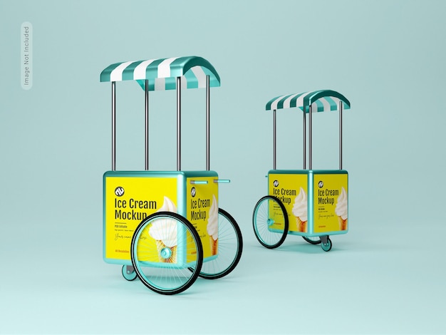 Ice cream cart 3d rendering