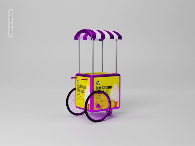 PSD ice cream cart 3d rendering