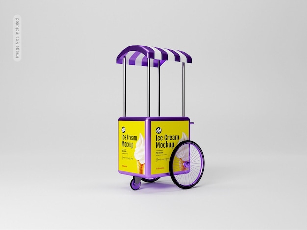 Rendering 3d del carrello dei gelati