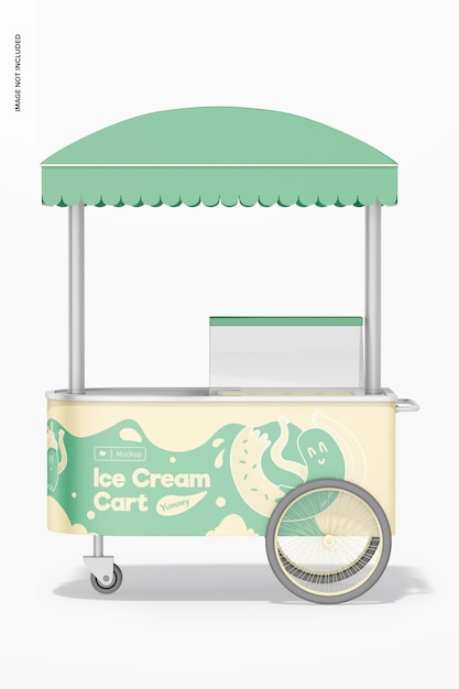 Mockup di carretto dei gelati, vista laterale