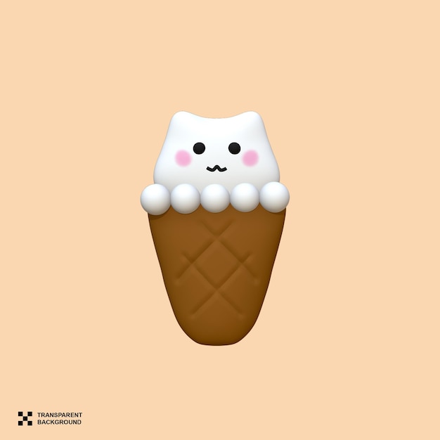 Ice cream cat cookies cone