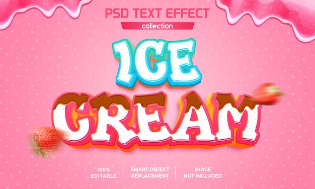 PSD ice cream chocolate drip text effect