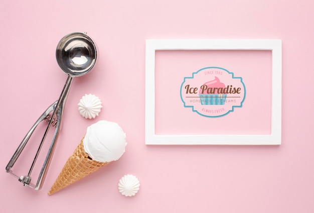 PSD concetto di gelato mock-up