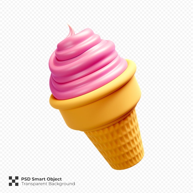 Ice Cream Cone 3d ikona ilustracja odizolowana premium psd