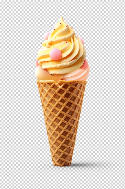 PSD ice cream cone ai cutout on transparent