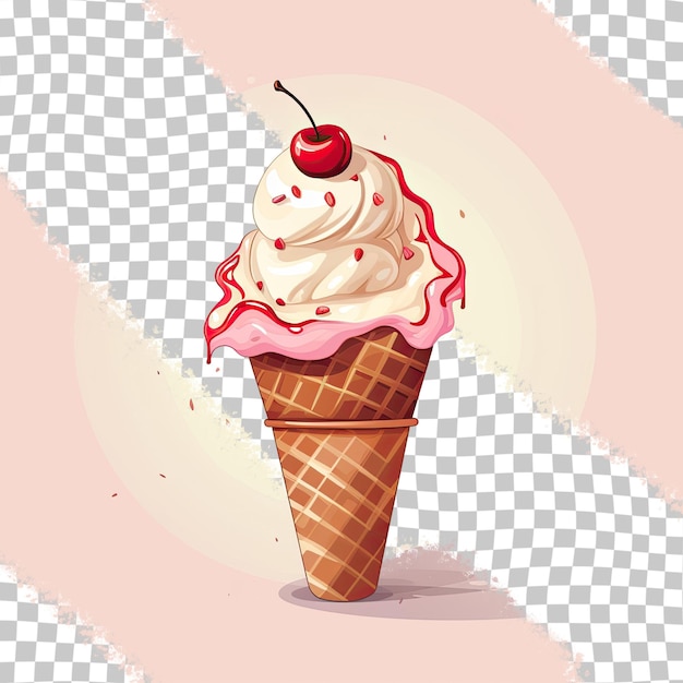 Ice cream cone illustration toppled