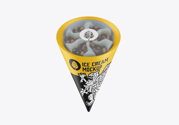 Ice Cream Cone Mockup 3D render