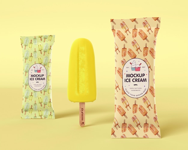 PSD ice cream cone mockup design