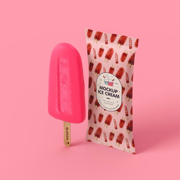 PSD ice cream cone mockup design