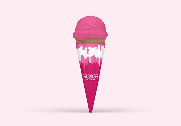 PSD ice cream cone mockup