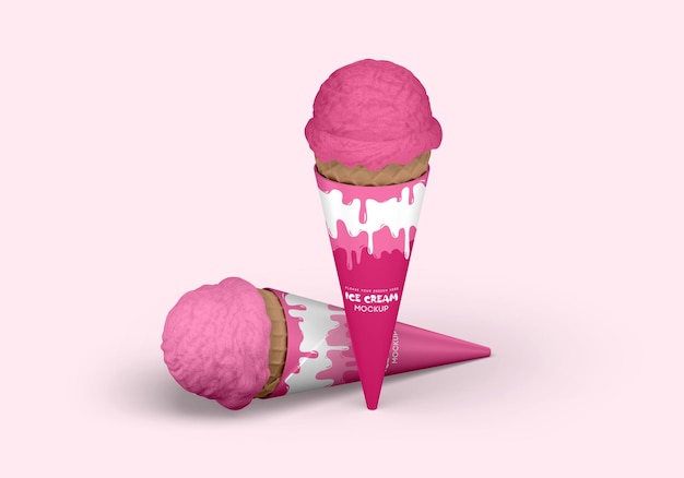 PSD ice cream cone mockup