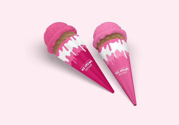 Ice cream cone mockup