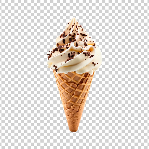 Ice cream cone on a transparent background