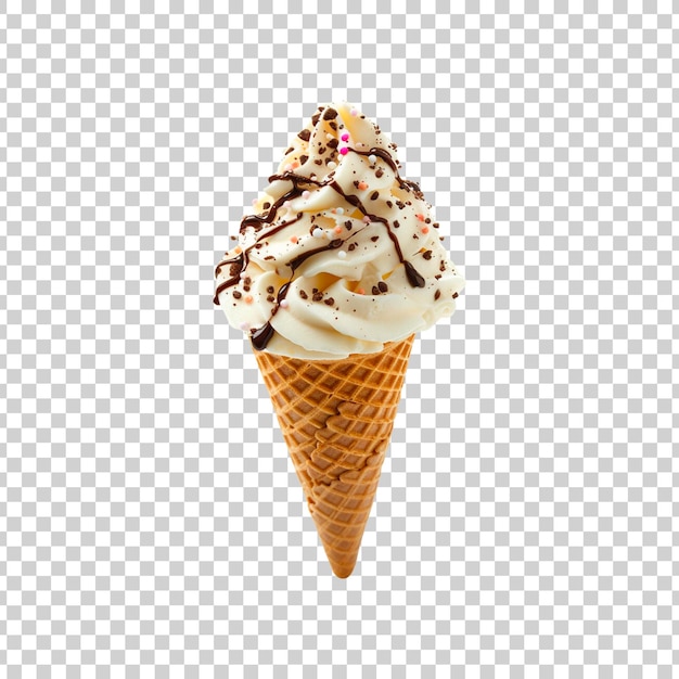 Ice cream cone on a transparent background