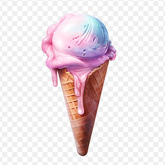 PSD ice cream in a cone on a white background