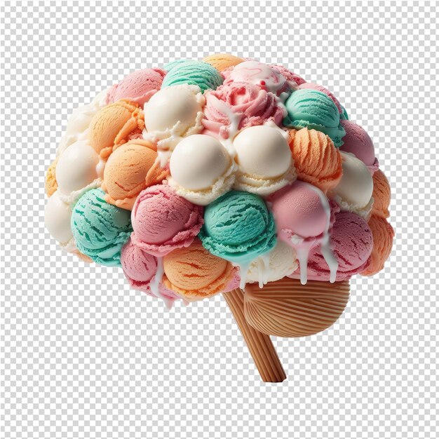 PSD a ice cream cone with a cake on it