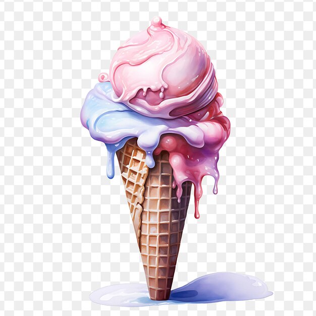 PSD an ice cream cone with ice cream on it