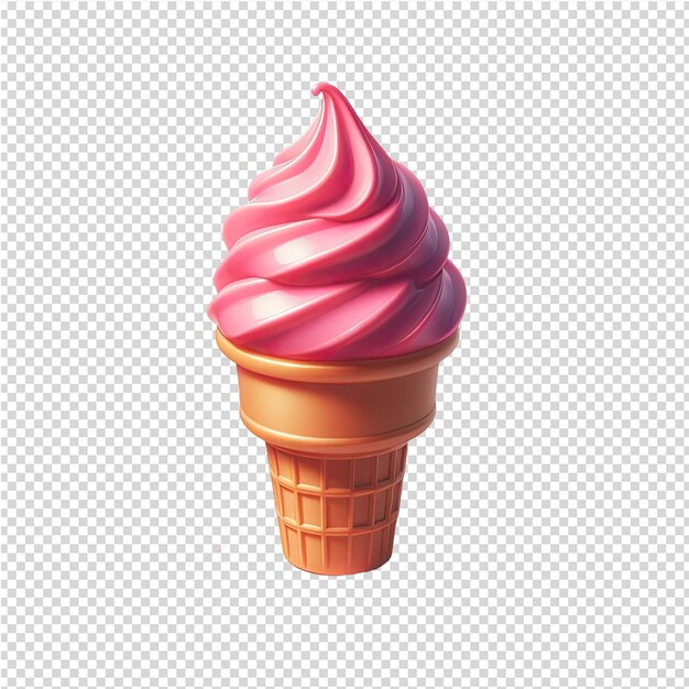 PSD an ice cream cone with a pink ice cream on it