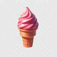 PSD an ice cream cone with a pink ice cream on it