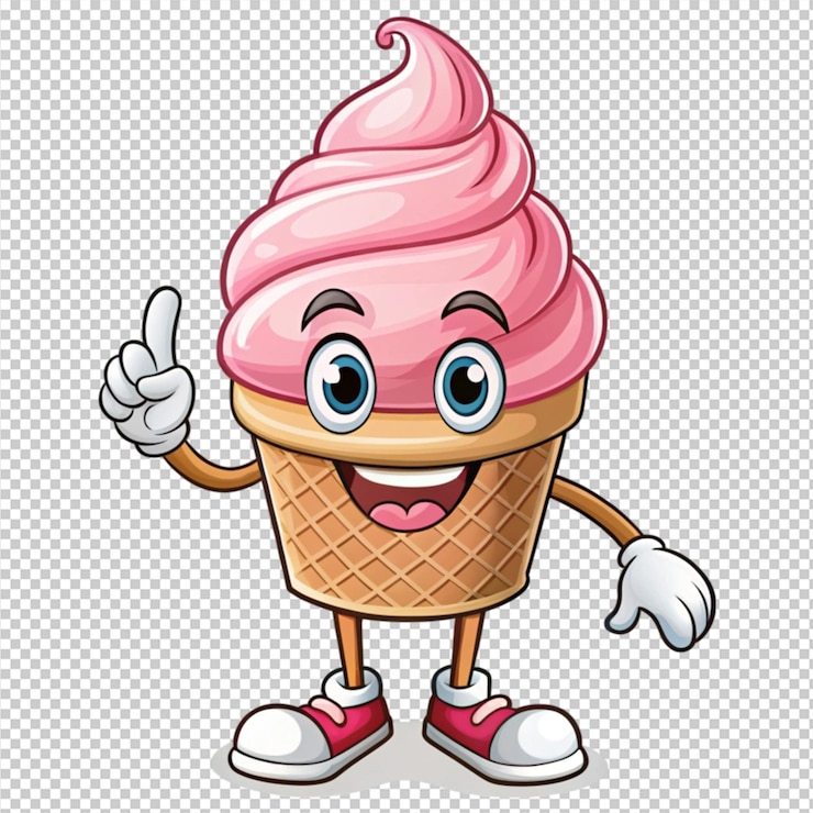 PSD an ice cream cone with a thumb up