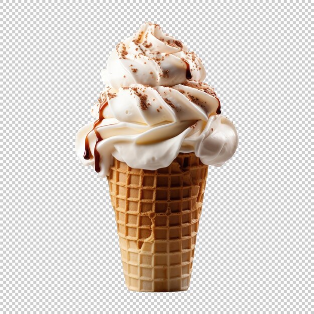 PSD ice cream cone with whipped cream on top