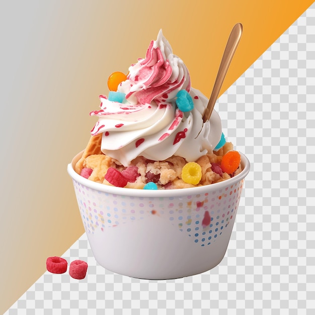 PSD ice cream in a cup isolated on transparent background