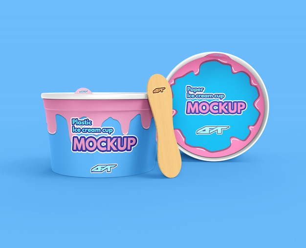 PSD ice cream cup mockup