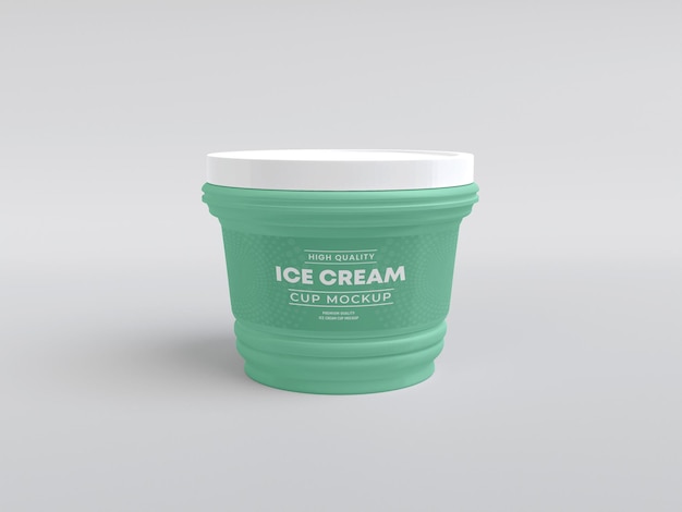 PSD Мокап упаковки чашки мороженого